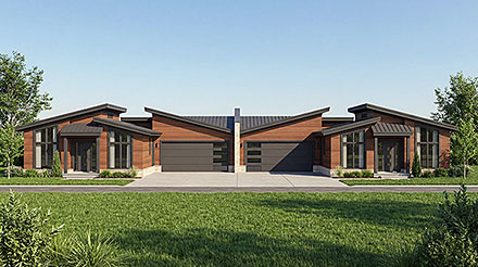 Contemporary Modern Elevation of Plan 100450