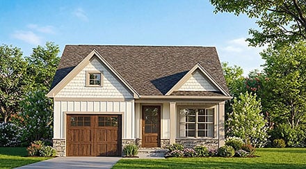 Cottage Craftsman Elevation of Plan 100452