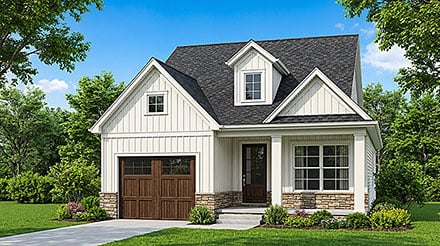 Cottage Craftsman Traditional Elevation of Plan 100453
