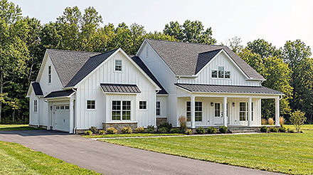Country Craftsman Farmhouse Elevation of Plan 100456