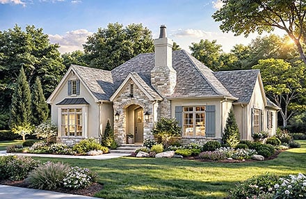 Bungalow Cottage French Country Elevation of Plan 100458