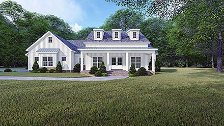 Country Farmhouse Southern Elevation of Plan 100461