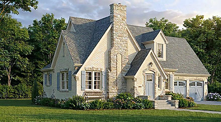 Bungalow Cottage European Elevation of Plan 100464