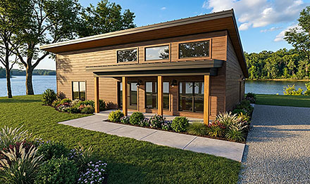 Cabin Contemporary Modern Elevation of Plan 100467