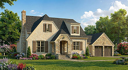 Bungalow Cottage European Elevation of Plan 100470