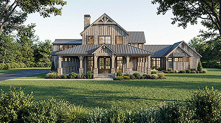 Contemporary Farmhouse Elevation of Plan 100476