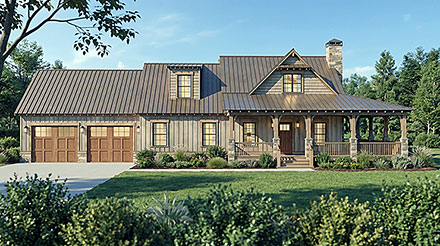 Cabin Farmhouse Elevation of Plan 100477