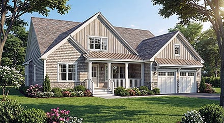 Country Craftsman Farmhouse Elevation of Plan 100478