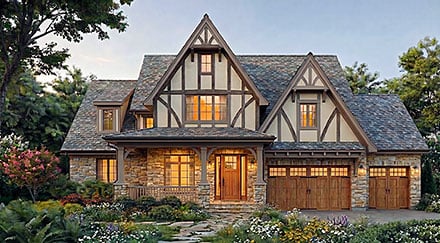 Cottage European Tudor Elevation of Plan 100479