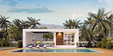 Contemporary Modern Elevation of Plan 100503