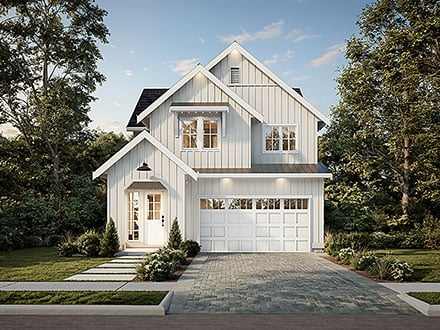 Coastal Country Farmhouse Traditional Elevation of Plan 100510