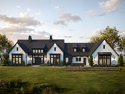 Country Farmhouse Ranch Elevation of Plan 100511