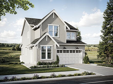 Contemporary Country Farmhouse New American Style Elevation of Plan 100518