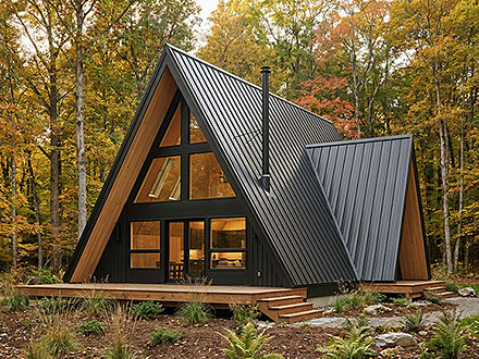 A-Frame Cabin Cottage Elevation of Plan 100525