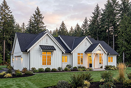 Country Farmhouse Ranch Traditional Elevation of Plan 100528