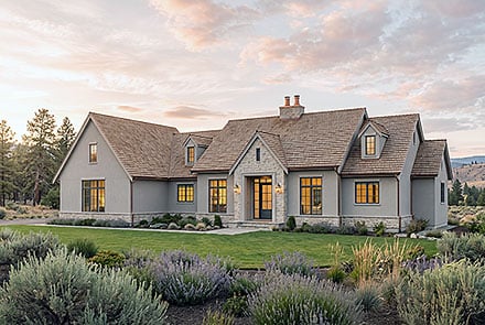 Country European Traditional Elevation of Plan 100530