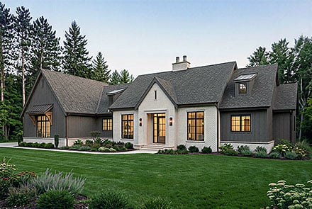 Contemporary European Farmhouse Elevation of Plan 100532