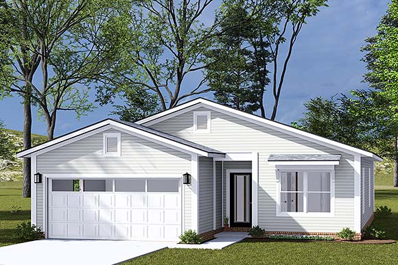 Traditional House Plan 100603 with 3 Beds, 2 Baths, 2 Car Garage