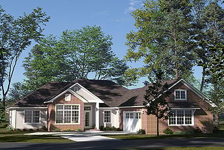 Ranch, Traditional House Plan 100608 with 4 Beds, 4 Baths, 2 Car Garage