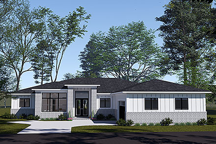 Contemporary Modern Elevation of Plan 100615