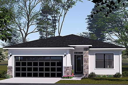Contemporary Modern Elevation of Plan 100617