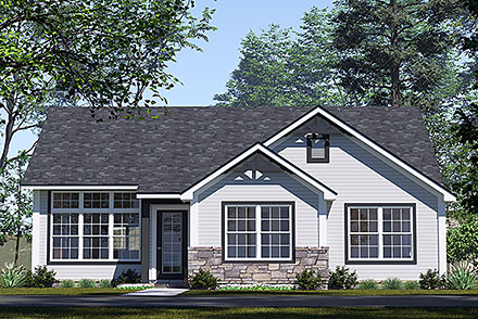 Cottage Craftsman Traditional Elevation of Plan 100637