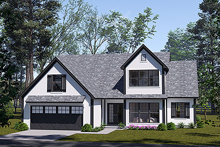 Cottage Farmhouse Traditional Elevation of Plan 100646
