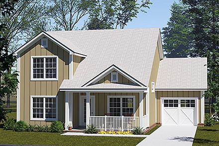Cottage Craftsman Traditional Elevation of Plan 100665