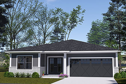 Contemporary Modern Prairie Elevation of Plan 100666