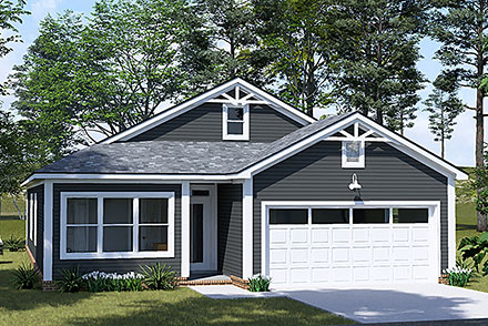 Cottage Country Craftsman Traditional Elevation of Plan 100679