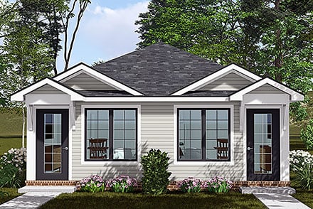 Cottage Ranch Traditional Elevation of Plan 100681