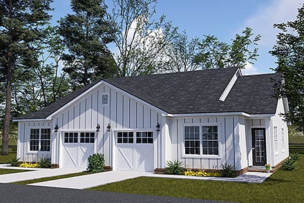 Country Farmhouse Ranch Traditional Elevation of Plan 100684