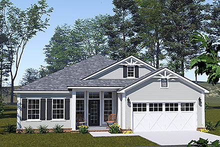 Country Craftsman Ranch Traditional Elevation of Plan 100686