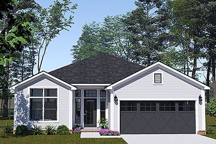 Cottage Country Craftsman Ranch Traditional Elevation of Plan 100691