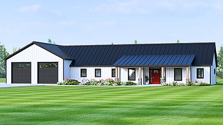 Barndominium, Country, Ranch House Plan 100706 with 2 Beds, 3 Baths, 2 Car Garage
