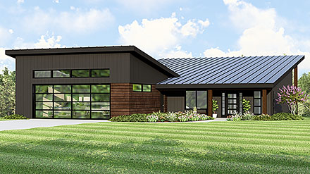 Coastal Contemporary Modern Elevation of Plan 100710