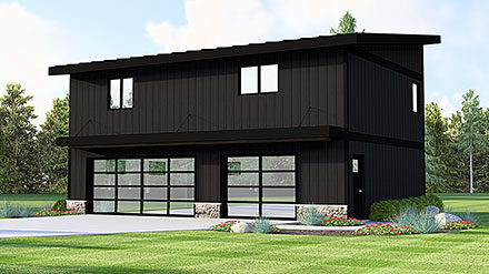 Contemporary Modern Elevation of Plan 100728