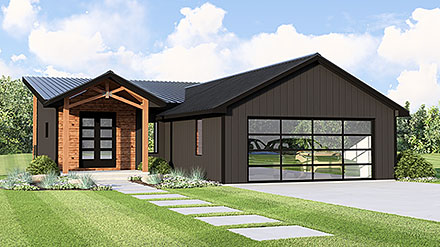 Coastal Contemporary Modern Elevation of Plan 100730