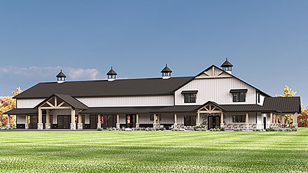 Barndominium Country Farmhouse Elevation of Plan 100731