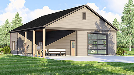 Ranch Traditional Elevation of Plan 100734