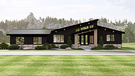 Contemporary Modern Elevation of Plan 100736