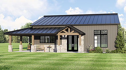 Cottage Country Craftsman Farmhouse Ranch Traditional Elevation of Plan 100752