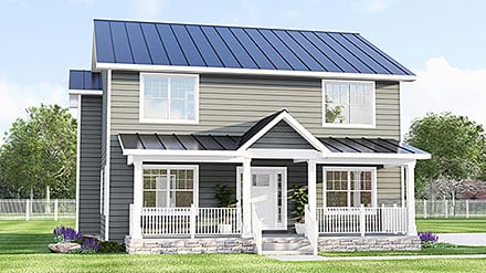 Coastal Cottage Country Farmhouse Traditional Elevation of Plan 100756