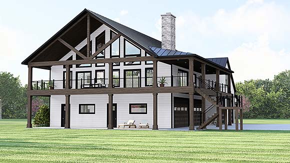Garage-Living Plan 100758