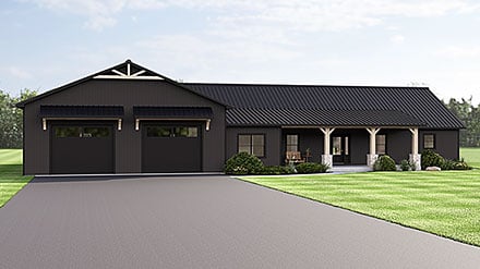 Barndominium Country Craftsman Farmhouse Traditional Elevation of Plan 100765