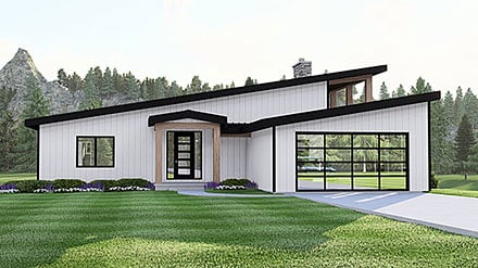 Contemporary Modern Elevation of Plan 100766