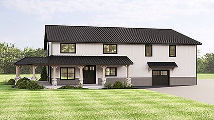 Barndominium Country Craftsman Farmhouse Elevation of Plan 100767