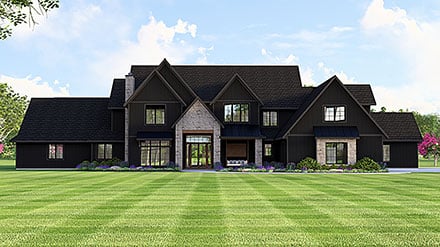 Contemporary Craftsman Farmhouse Elevation of Plan 100780