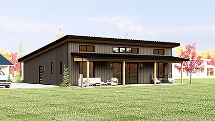 Contemporary Country Farmhouse Modern Elevation of Plan 100781