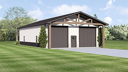 Country Craftsman Elevation of Plan 100791